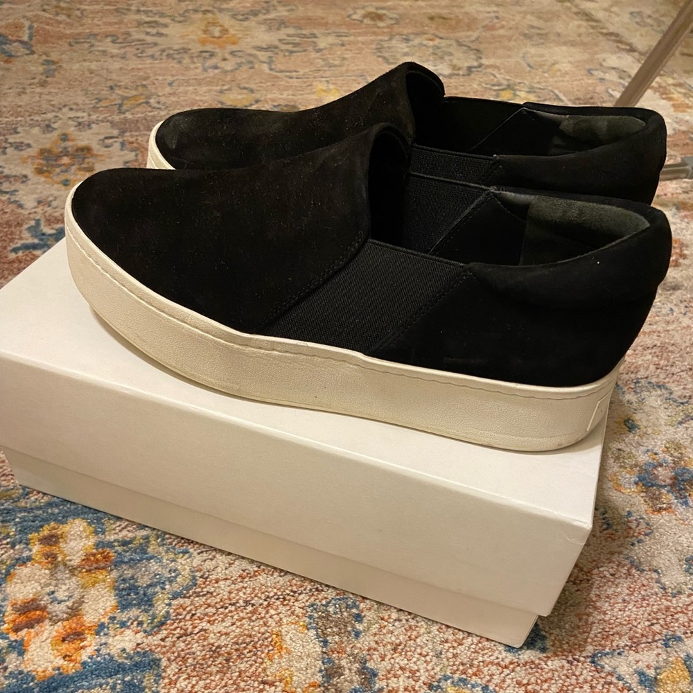 Vince Slip On Warren Sneaker In Black Suede - image 6